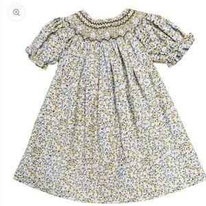 NEW SWEET DREAMS baby girl smocked dress in yellow/green